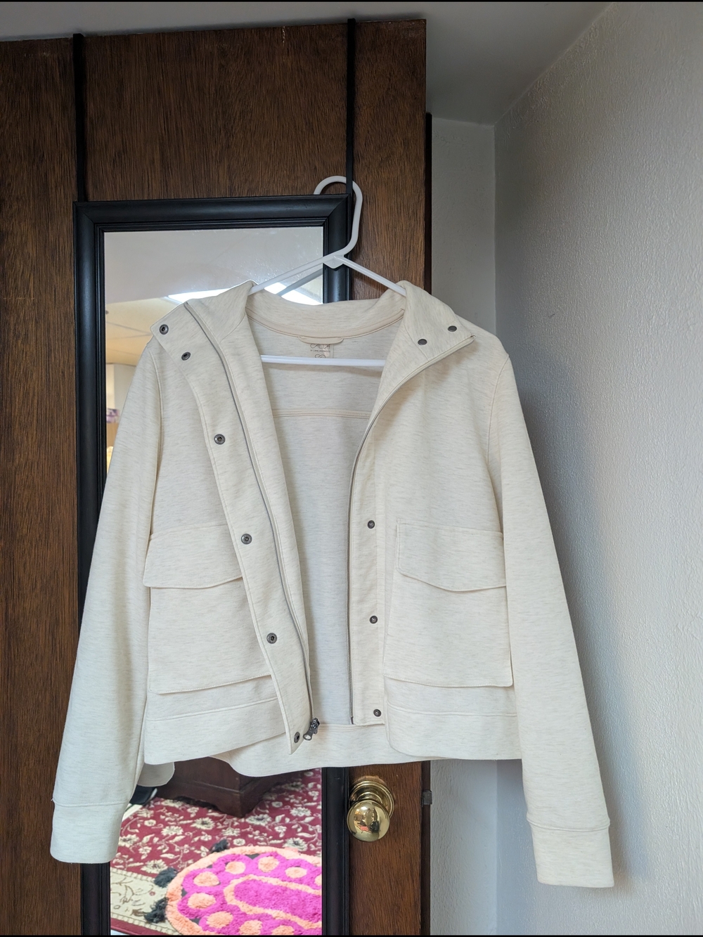 CALIA by Carrie Underwood Cream Hooded Utility Jacket